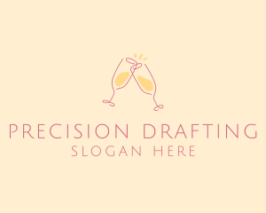 Champagne Glass Toast logo design