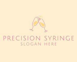 Champagne Glass Toast logo design