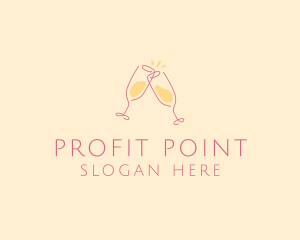 Champagne Glass Toast logo design