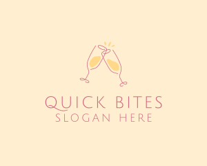 Champagne Glass Toast logo design