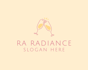 Champagne Glass Toast logo design