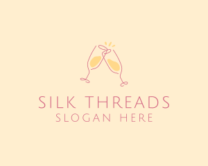 Champagne Glass Toast logo design