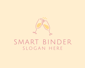 Champagne Glass Toast logo design