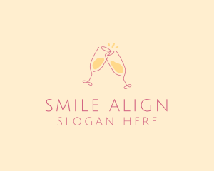 Champagne Glass Toast logo design