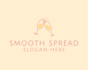 Champagne Glass Toast logo design