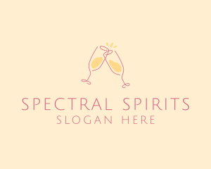 Champagne Glass Toast logo design