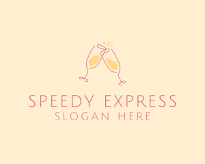 Champagne Glass Toast logo design