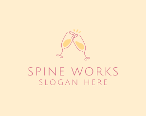 Champagne Glass Toast logo design