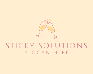 Champagne Glass Toast logo design