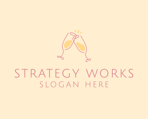 Champagne Glass Toast logo design