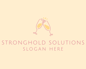 Champagne Glass Toast logo design