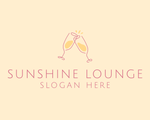 Champagne Glass Toast logo design