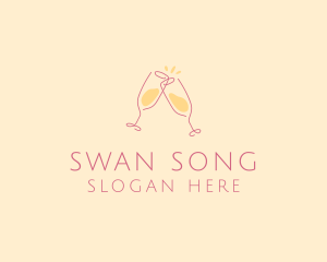 Champagne Glass Toast logo design