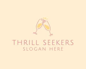 Champagne Glass Toast logo design