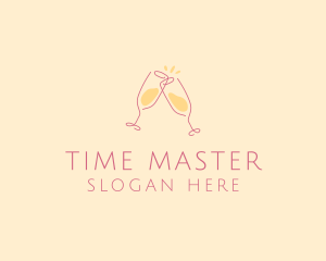 Champagne Glass Toast logo design