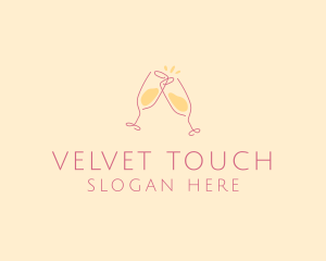 Champagne Glass Toast logo design