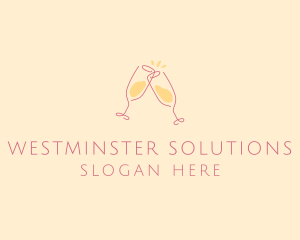 Champagne Glass Toast logo design