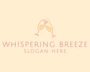 Champagne Glass Toast logo design