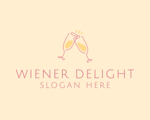 Champagne Glass Toast logo design