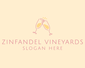 Champagne Glass Toast logo design