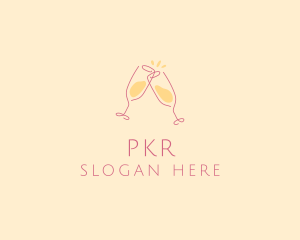 Champagne Glass Toast logo design