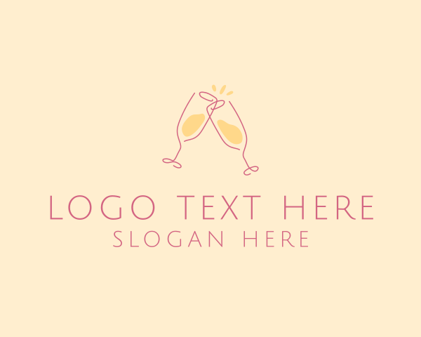 Champagne - Champagne Glass Toast logo design