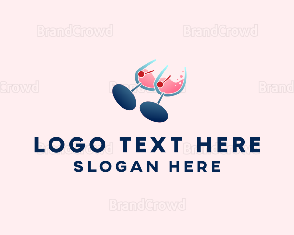 Wine Glass Boob Alcohol Logo