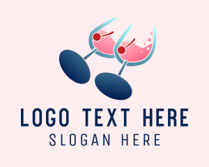 Stag Party - Wine Glass Boob Alcohol logo design