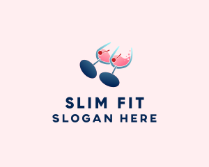 Slim - Wine Glass Boob Alcohol logo design