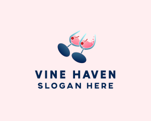 Wine Glass Boob Alcohol logo design