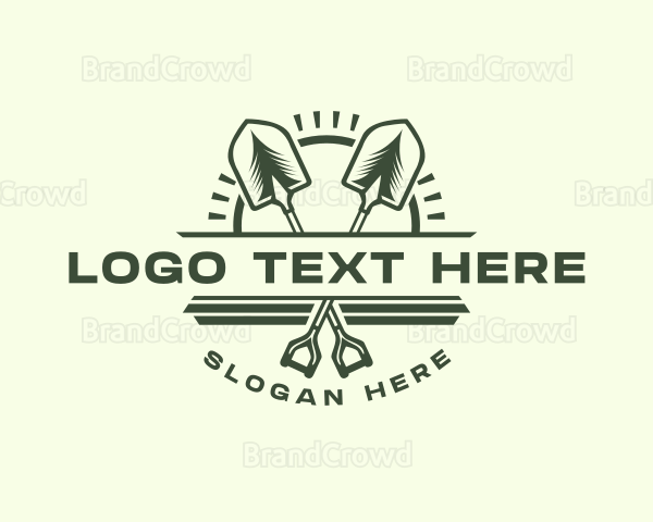 Shovel Landscaping Tool Logo