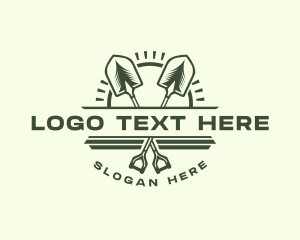 Landscaping - Shovel Landscaping Tool logo design