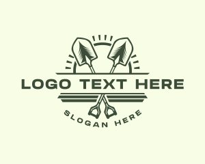 Sustainable - Shovel Landscaping Tool logo design