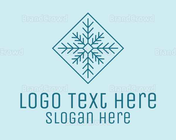 Geometric Diamond Snowflake Logo