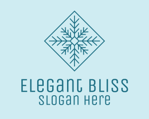 Geometric Diamond Snowflake  Logo