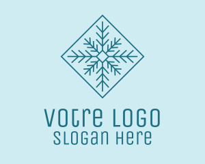 Winter - Geometric Diamond Snowflake logo design