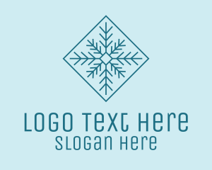 Snow - Geometric Diamond Snowflake logo design