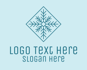 Geometric Diamond Snowflake  Logo