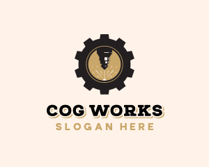 Laser Cog Engraving logo design