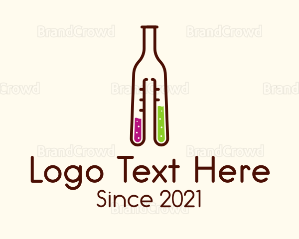 Flask Cocktail Bottle Logo