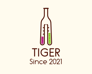 Wine - Flask Cocktail Bottle logo design