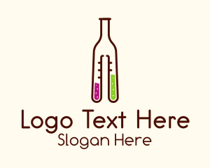 Flask Cocktail Bottle Logo