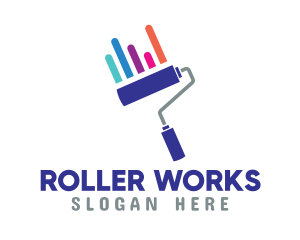 Roller - Paint Roller Brush Statistics logo design