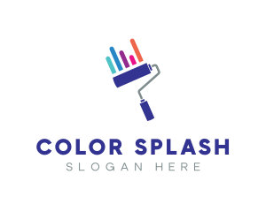 Paint Roller Brush Statistics  logo design