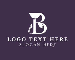 White - Floral Salon Letter B logo design