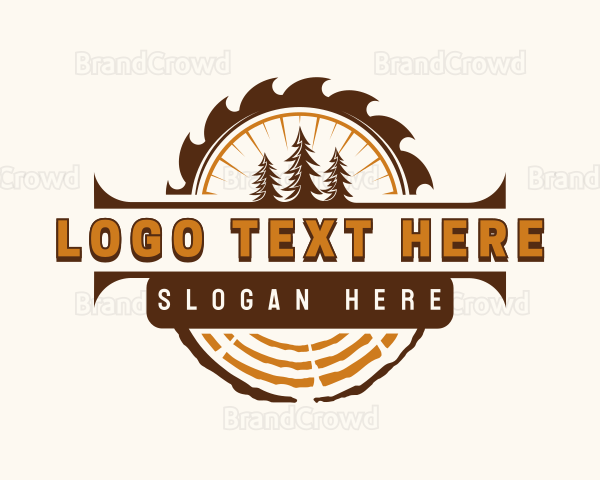 Lumber Woodwork Saw Logo