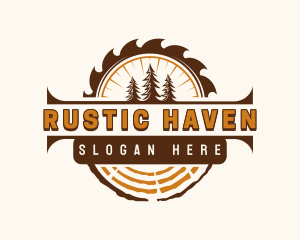 Lumber Woodwork Saw logo design