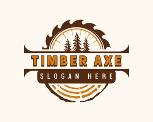 Lumber Woodwork Saw logo design