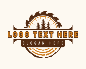 Log - Lumber Woodwork Saw logo design