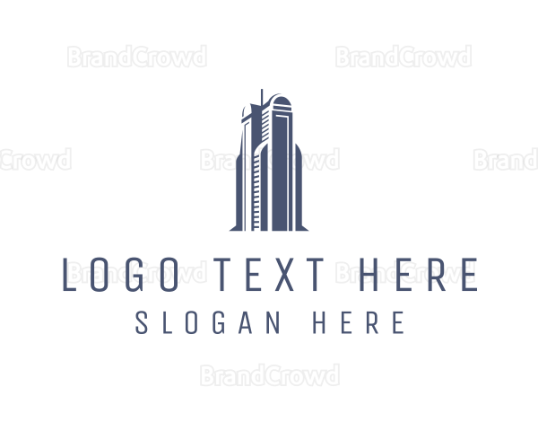 Blue Architectural Building Logo